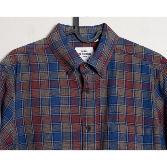 Ben Sherman The Original Mens Small Plaid Button Down Shirt 100% Cotton - Picture 4 of 7